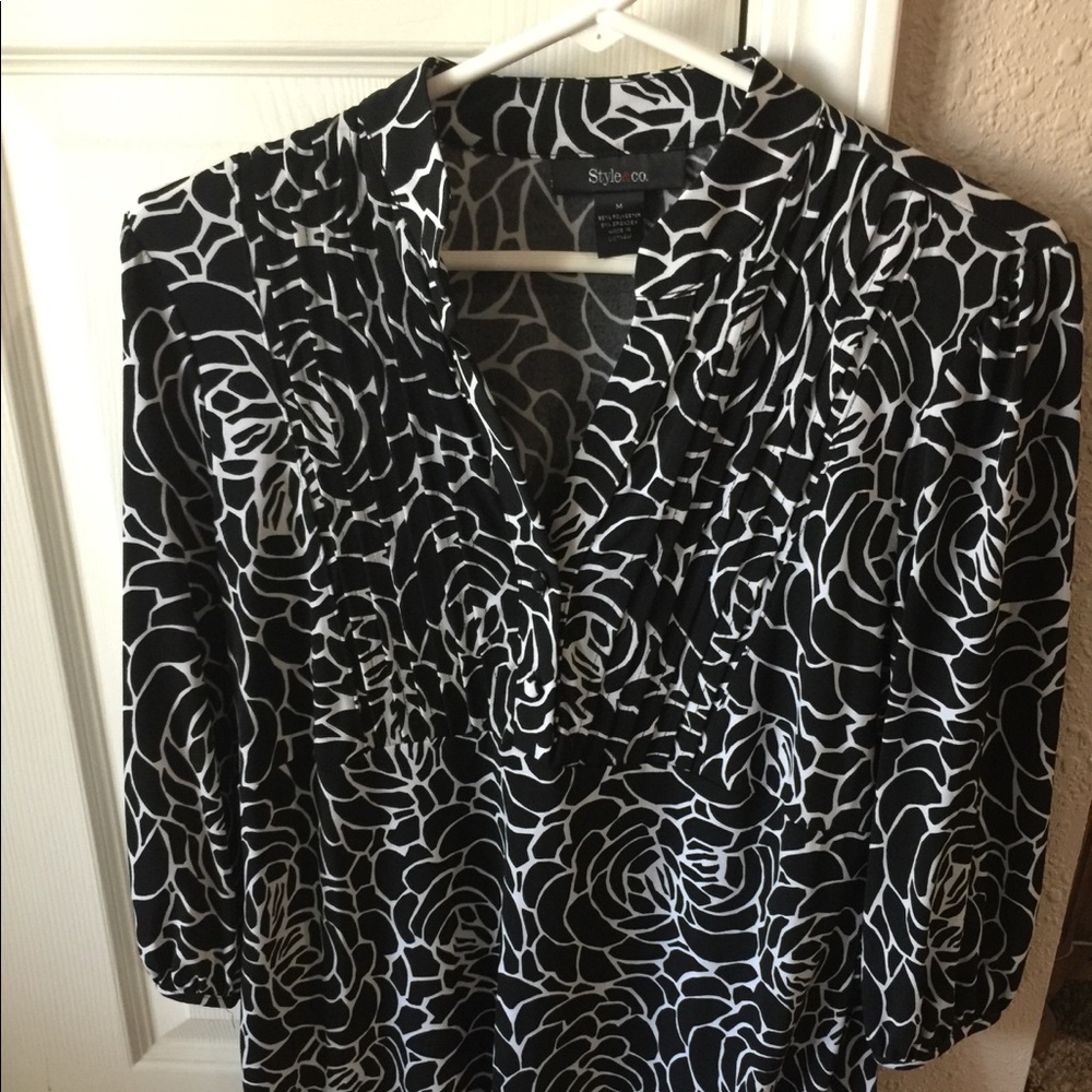 Black and White Blouse